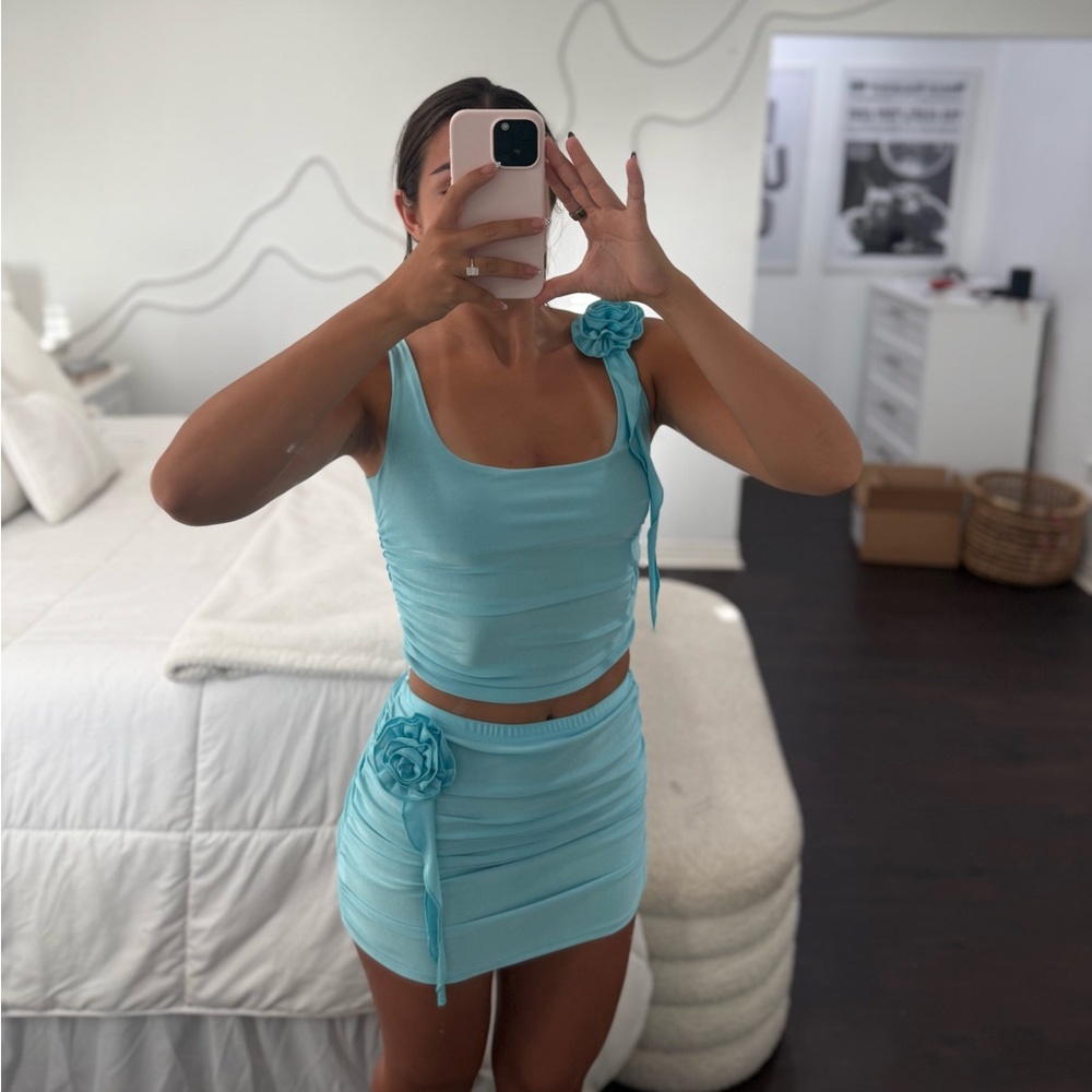 Amazon Light Blue Skirt Set for Women